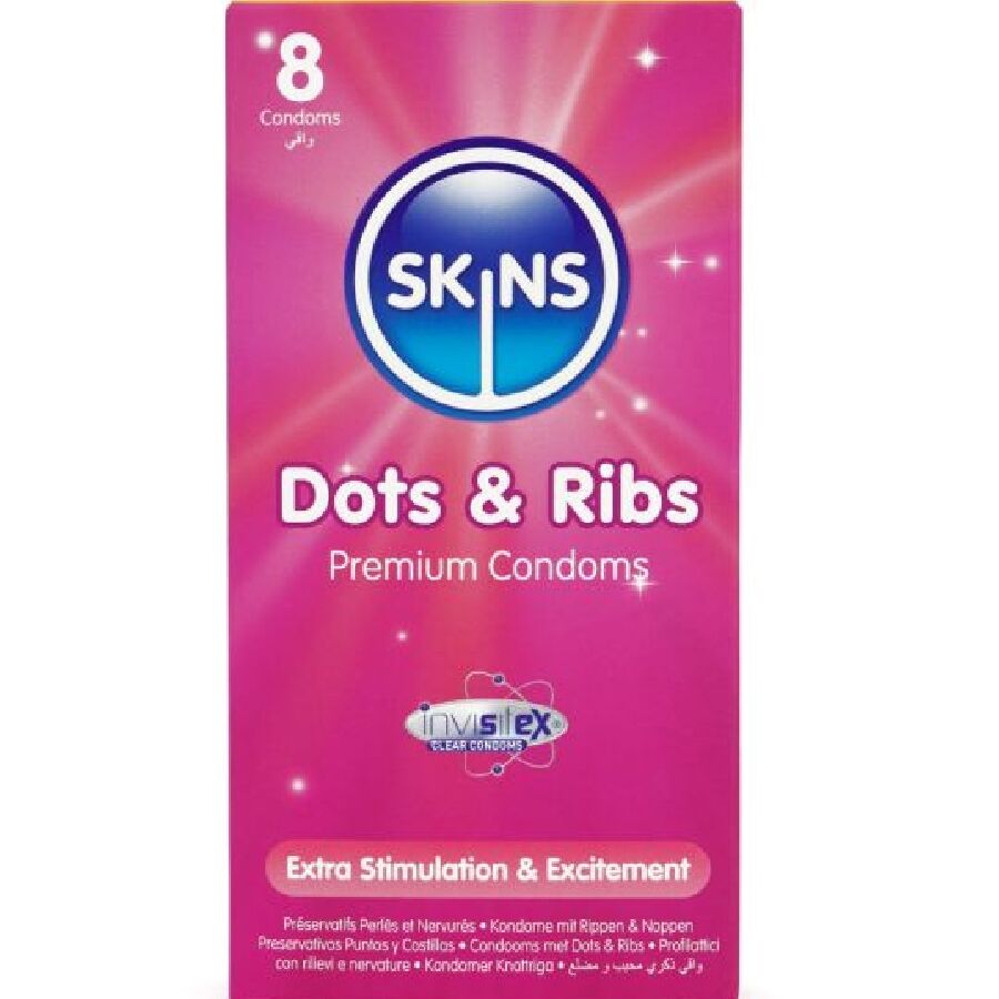 SKINS - DOTS & RIBS PRESERVATIVOS PREMIUM PACK 8 - Lover Dreams
