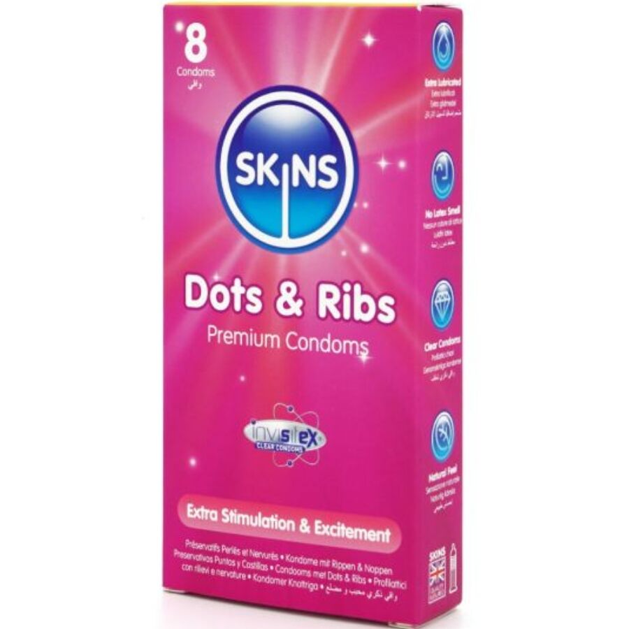 SKINS - DOTS & RIBS PRESERVATIVOS PREMIUM PACK 8 - Lover Dreams
