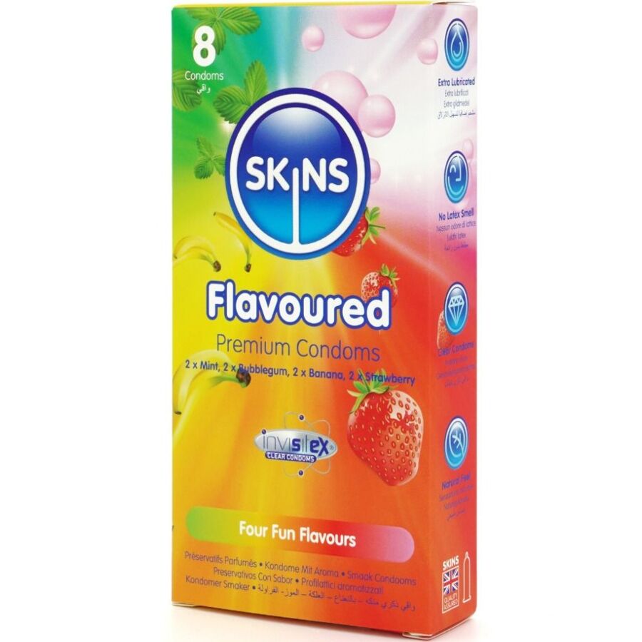 SKINS - MULTI SABORES PRESERVATIVOS PREMIUM PACK 8 - Lover Dreams
