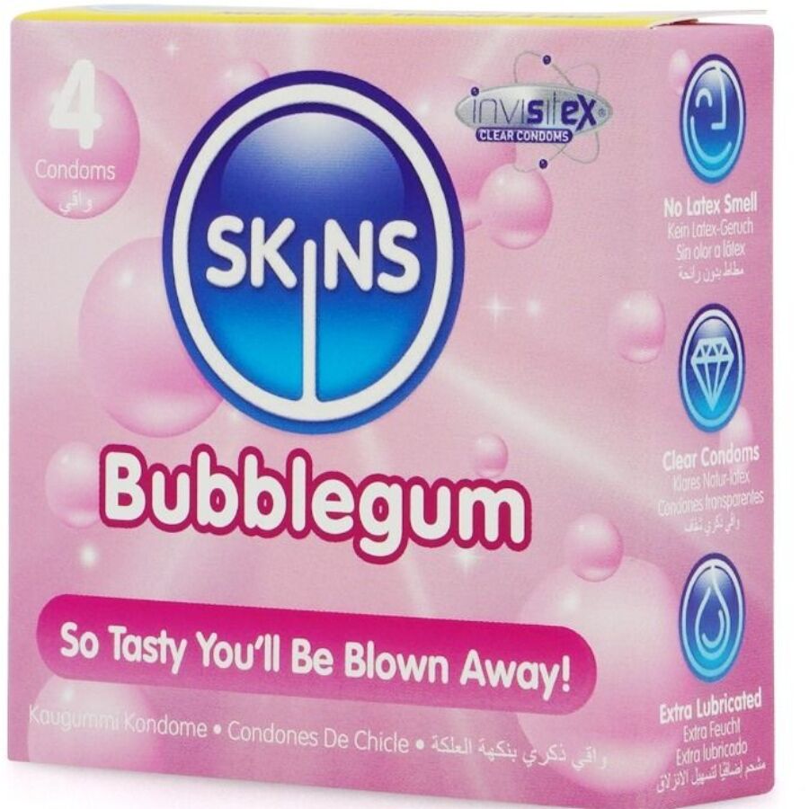 SKINS - PRESERVATIVOS PREMIUM SABOR CHICLE PACK 4 - Lover Dreams