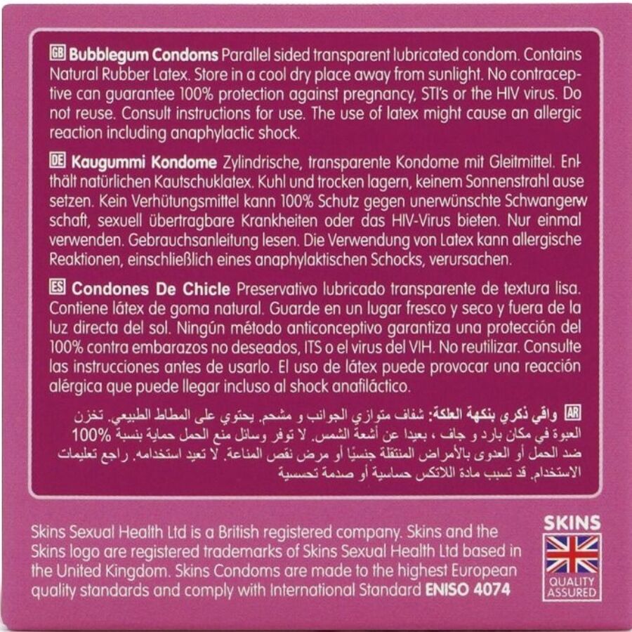SKINS - PRESERVATIVOS PREMIUM SABOR CHICLE PACK 4 - Lover Dreams