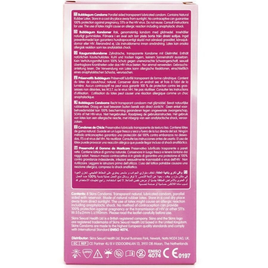 SKINS - PRESERVATIVOS PREMIUM SABOR CHICLE PACK 8 - Lover Dreams