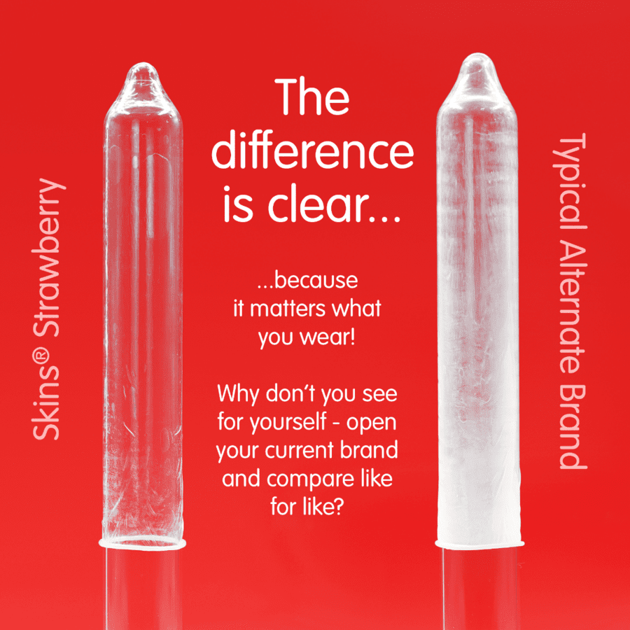 SKINS - PRESERVATIVOS PREMIUM SABOR FRESA PACK 4 - Lover Dreams