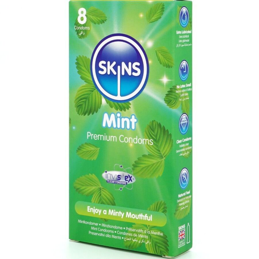 SKINS - PRESERVATIVOS PREMIUM SABOR MENTA PACK 8 - Lover Dreams