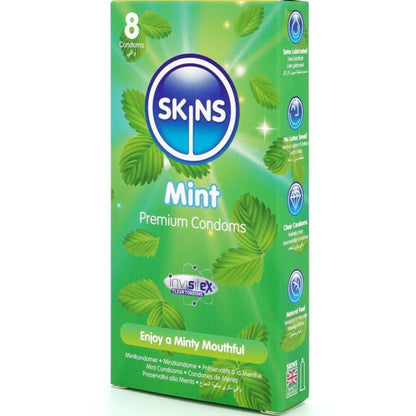 SKINS - PRESERVATIVOS PREMIUM SABOR MENTA PACK 8 - Lover Dreams