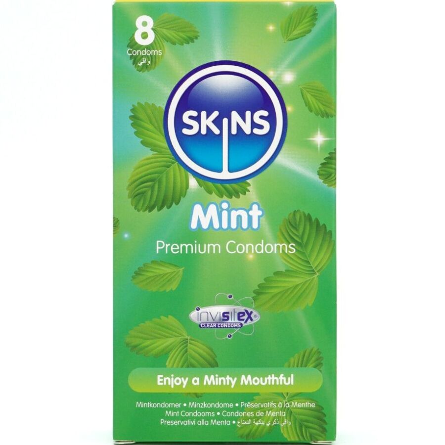 SKINS - PRESERVATIVOS PREMIUM SABOR MENTA PACK 8 - Lover Dreams