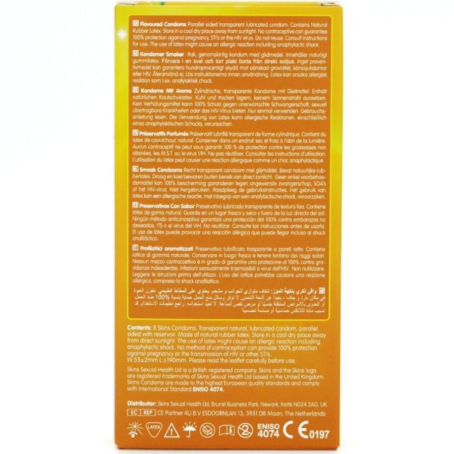 SKINS - PRESERVATIVOS PREMIUM SABOR PLÁTANO PACK 8 - Lover Dreams