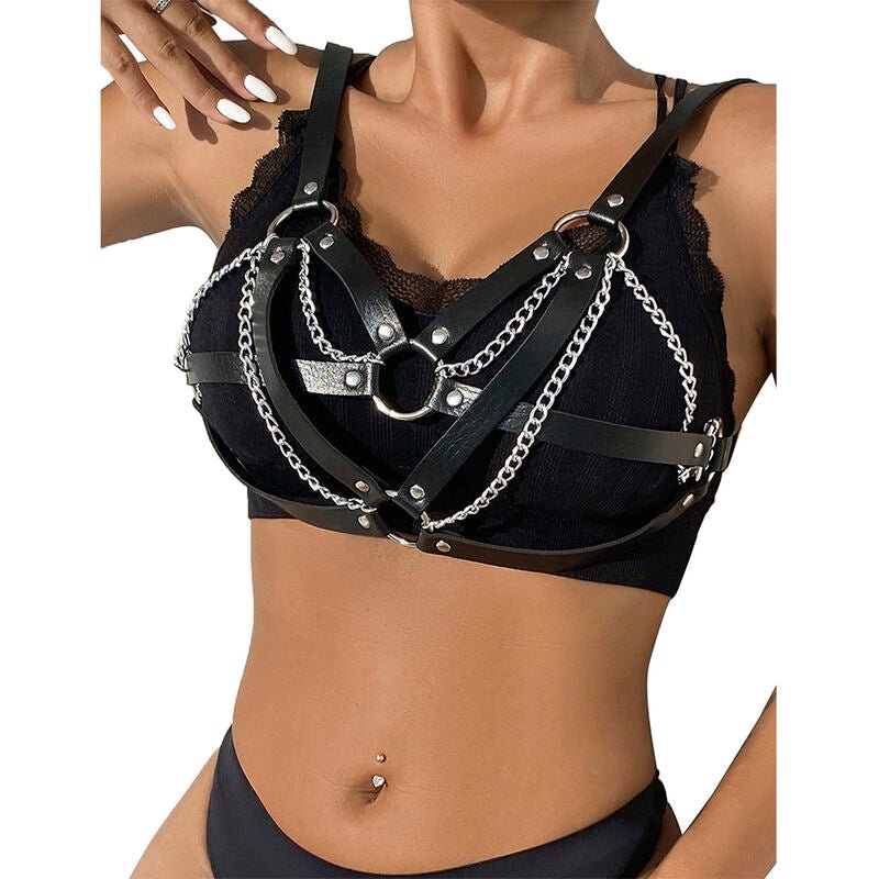 SUBBLIME - 953713 CINTURÓN DE BONDAGE PUNK HEBILLA METAL NEGRO TALLA ÚNICA - Lover Dreams