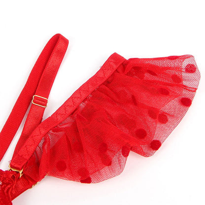 SUBBLIME - 957506 CONJUNTO SUJETADOR Y LIGA DE ENCAJE ROJO S/M - Lover Dreams