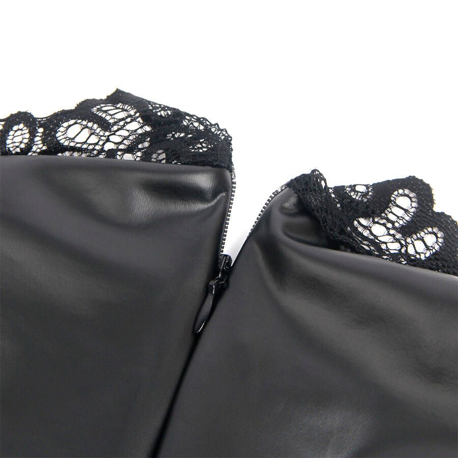 SUBBLIME - 957544 VESTIDO DE CUERO CON CUELLO DE ENCAJE NEGRO S/M - Lover Dreams