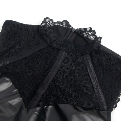 SUBBLIME - 957544 VESTIDO DE CUERO CON CUELLO DE ENCAJE NEGRO S/M - Lover Dreams