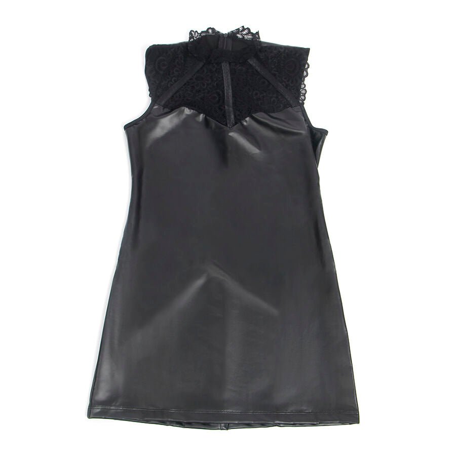SUBBLIME - 957544 VESTIDO DE CUERO CON CUELLO DE ENCAJE NEGRO S/M - Lover Dreams