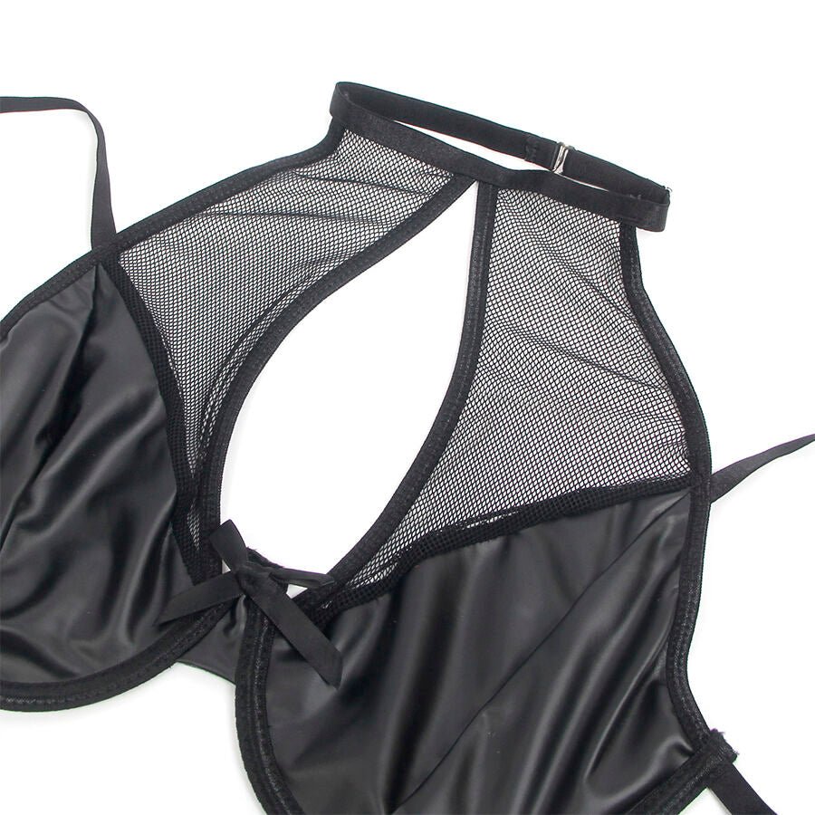 SUBBLIME - 957582 CONJUNTO SUJETADOR Y FALDA DE CUERO NEGRO S/M - Lover Dreams