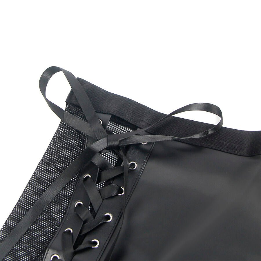 SUBBLIME - 957582 CONJUNTO SUJETADOR Y FALDA DE CUERO NEGRO S/M - Lover Dreams