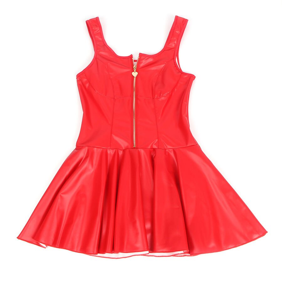 SUBBLIME - 957681 VESTIDO DE CUERO CON CREMALLERA DE CORAZÓN ROJO S/M - Lover Dreams