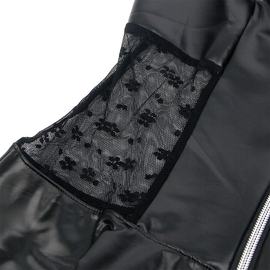 SUBBLIME - 957704 VESTIDO DE CUERO CON CREMALLERA Y ENCAJE NEGRO S/M - Lover Dreams