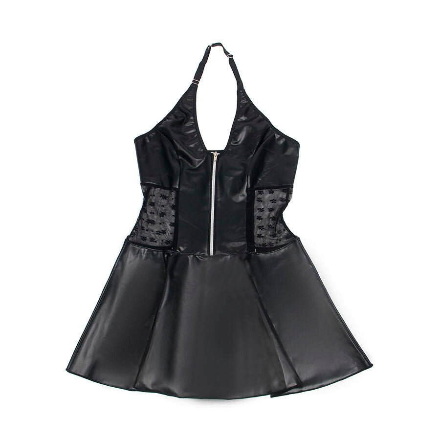 SUBBLIME - 957704 VESTIDO DE CUERO CON CREMALLERA Y ENCAJE NEGRO S/M - Lover Dreams