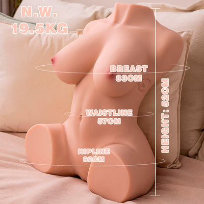 XISE - DANIA THRUSTING TORSO REALÍSTICO CON VIBRACIÓN FEMENINO 52 CM - Lover Dreams