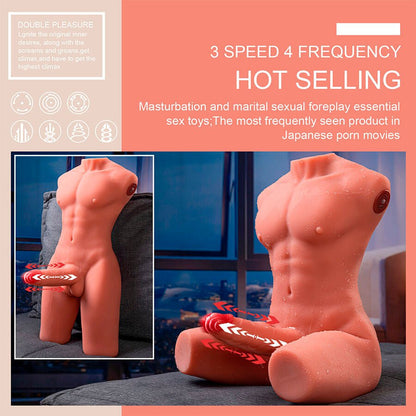 XISE - JASON HALF BODY TORSO REALÍSTICO MASCULINO CON THRUSTING Y VIBRACIÓN 55 CM - Lover Dreams