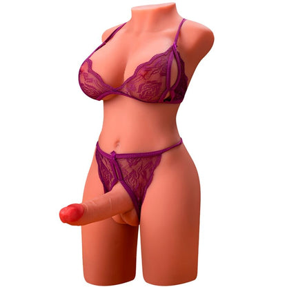 XISE - MIAH LADY BOY TORSO FEMENINO CON DILDO CON VIBRACIÓN Y THRUSTING 55 CM - Lover Dreams